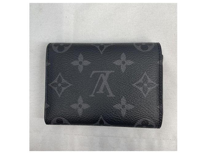 Portafoglio Louis Vuitton Eclipse Victor Tri-Fold Nero Monogramma - vista 2
