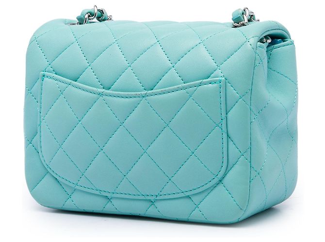Chanel Blue Mini Square Classic Lambskin Single Flap - vista 2