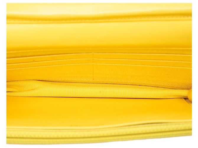 Chanel Yellow CC gestepptes Lammleder Wallet on Chain Gelb - Ansicht 4
