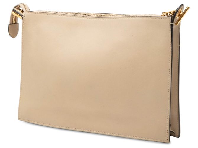 Céline Celine Beige Tricolor Leather Pocket Envelope Zip Crossbody - vista 2