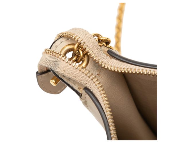 Céline Celine Beige Tricolor Leather Pocket Envelope Zip Crossbody - vista 6