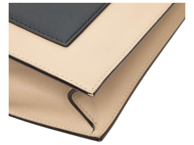 Céline Celine Beige Tricolor Leather Pocket Envelope Zip Crossbody - vista 7