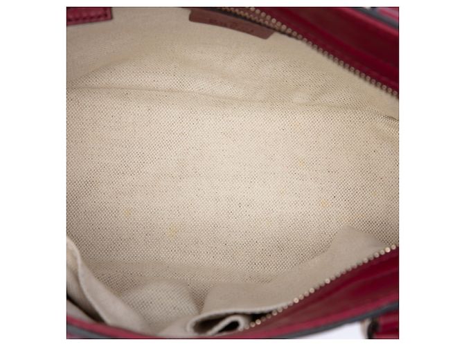 Borsa Satchel Gucci Bree Small Guccissima Rossa Rosso Bordò - vista 4