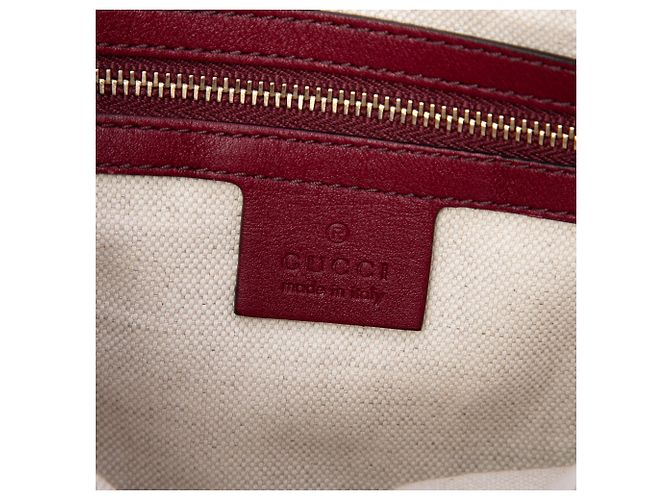 Borsa Satchel Gucci Bree Small Guccissima Rossa Rosso Bordò - vista 5