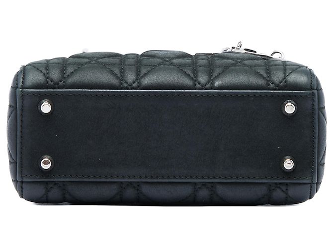 Autre Marque Dior Black Mini Iridescent Lambskin Cannage Lady Dior Nero - vista 3