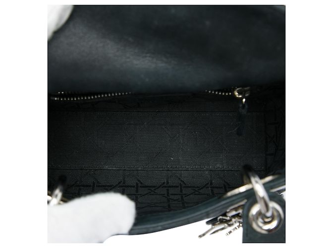 Autre Marque Dior Black Mini Iridescent Lambskin Cannage Lady Dior Nero - vista 4