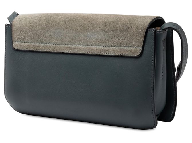 Chloé Faye Piccola Borsa a Tracolla in Camoscio e Vitello Grigio Marrone - vista 2