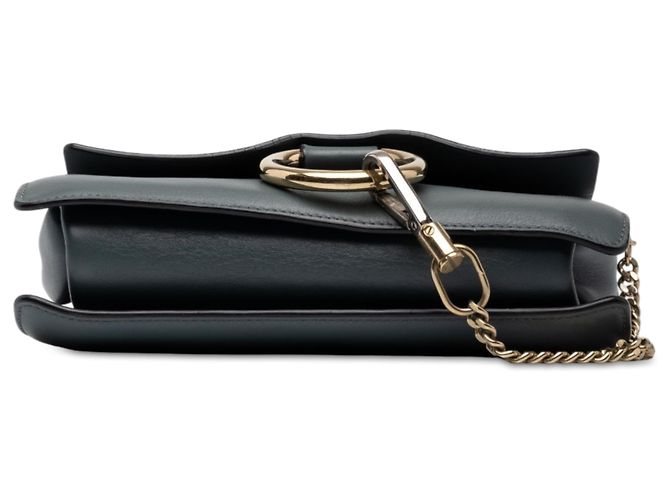 Chloé Faye Piccola Borsa a Tracolla in Camoscio e Vitello Grigio Marrone - vista 3