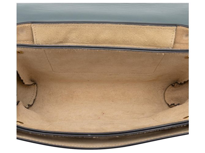 Chloé Faye Piccola Borsa a Tracolla in Camoscio e Vitello Grigio Marrone - vista 4
