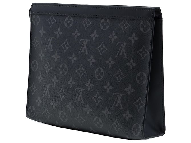 Louis Vuitton Black Monogram Eclipse Pochette Voyage MM Schwarz - Ansicht 2