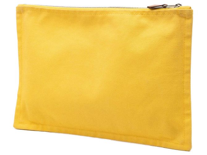 Pouch piatta Hermès Yellow Cotton Bain Yachting Giallo - vista 2
