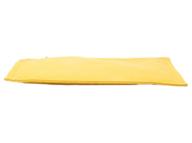 Pouch piatta Hermès Yellow Cotton Bain Yachting Giallo - vista 3