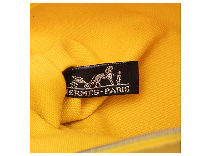 Pouch piatta Hermès Yellow Cotton Bain Yachting Giallo - vista 5