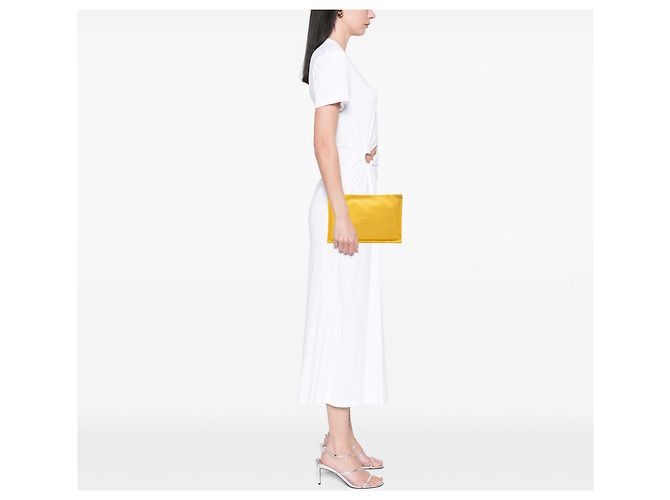 Pouch piatta Hermès Yellow Cotton Bain Yachting Giallo - vista 6