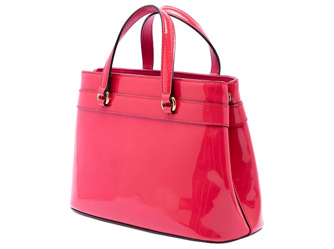 Borsa Satchel Gucci Bright Bit in vernice rosa - vista 2