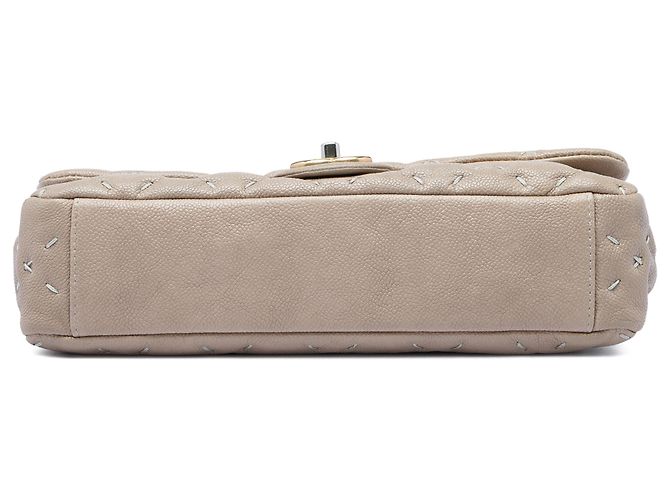 Chanel Brown CC Caviar Wild Stitch Flap Castaño Gris pardo - vista 3