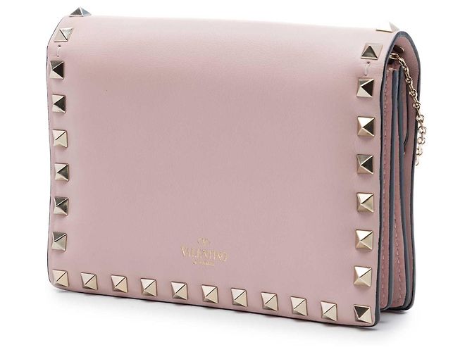 Pouch a catena Rockstud in pelle rosa Valentino - vista 2