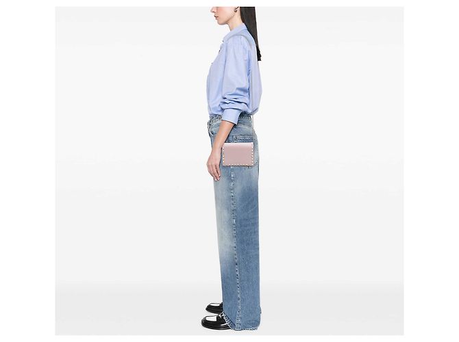 Pouch a catena Rockstud in pelle rosa Valentino - vista 6