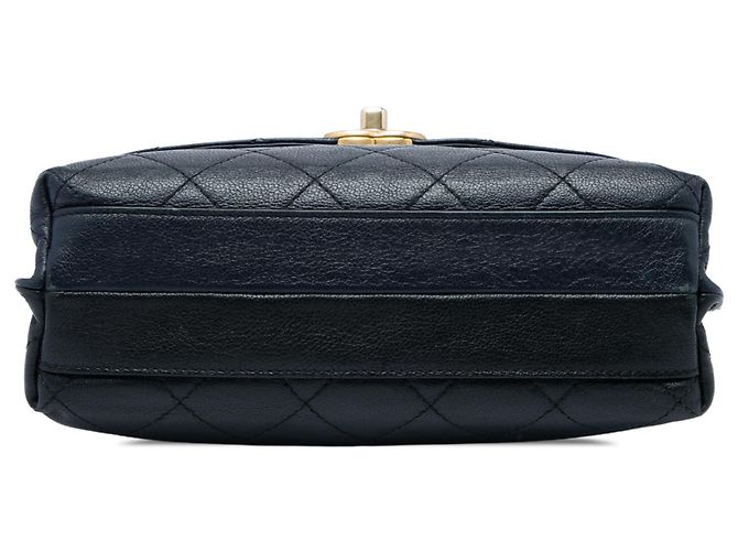 Chanel Blue CC Bicolor Quilted Calfskin Double Sided Flap Blu navy - vista 3