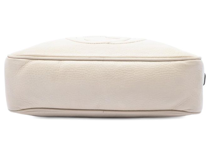 Borsa a tracolla Gucci Soho in pelle bianca con catena e zip Bianco - vista 3
