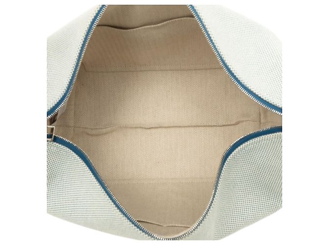 Hermès Blue Large Toile Bride A Brac Cabriole Case Blau Hellblau - Ansicht 4