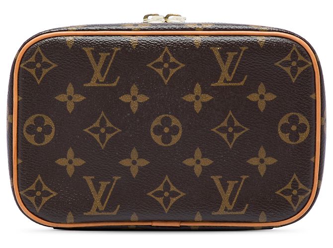 Cannes Louis Vuitton Brown Monogram Nice Mini Vanity Case Marron - vue 3