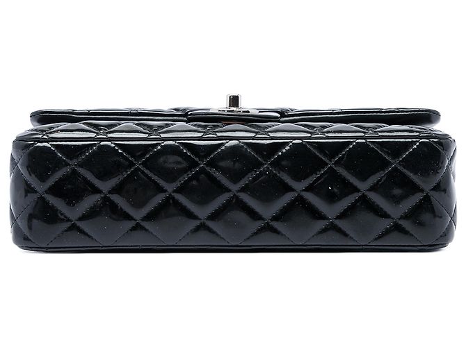 Chanel Black Medium Classic Patent Double Flap Nero - vista 3