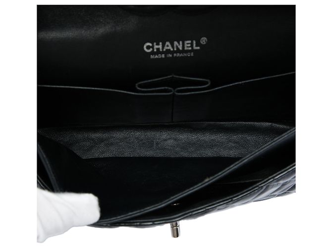 Chanel Black Medium Classic Patent Double Flap Nero - vista 4