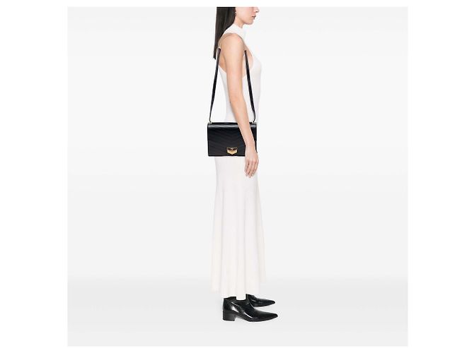 Chanel Black CC Chevron Calfskin Medal Flap Nero - vista 6