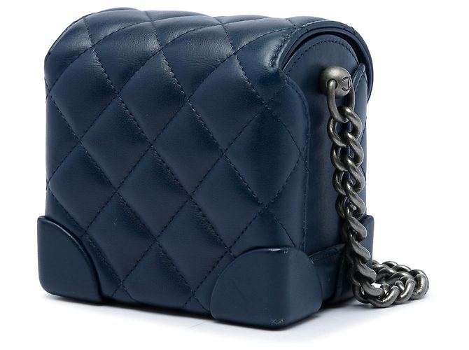 Chanel Blue Mini CC Quilted Calfskin Trunk Flap Azul Azul marinho - vista 2