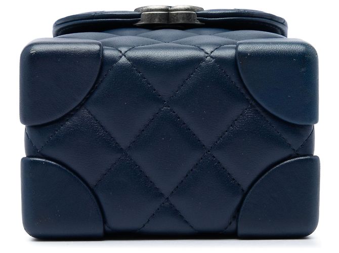 Chanel Blue Mini CC Quilted Calfskin Trunk Flap Azul Azul marinho - vista 3