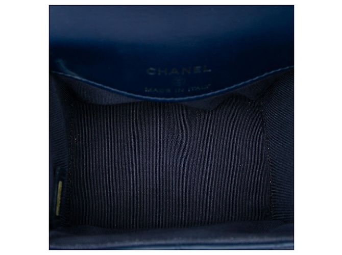 Chanel Blue Mini CC Quilted Calfskin Trunk Flap Azul Azul marinho - vista 4