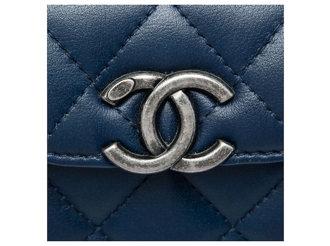 Chanel Blue Mini CC Quilted Calfskin Trunk Flap Azul Azul marinho - vista 5