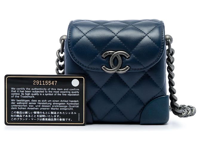 Chanel Blue Mini CC Quilted Calfskin Trunk Flap Azul Azul marinho - vista 7