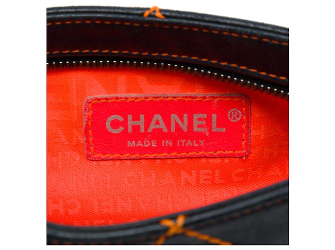 Pochette Chanel Black CC Lambskin Wild Stitch Chain Nero - vista 5