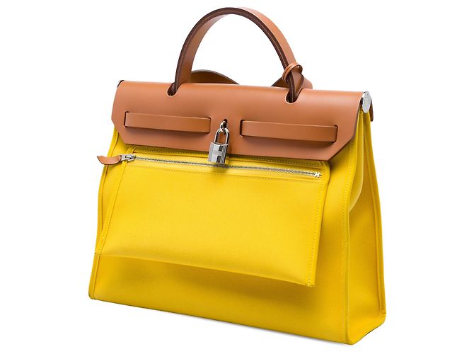 Hermès Yellow Toile Herbag Zip 31 Gelb - Ansicht 2