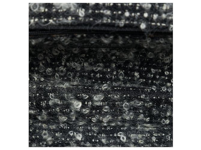 Chanel Black CC Quilted Lambskin Tweedy Flap Nero - vista 4