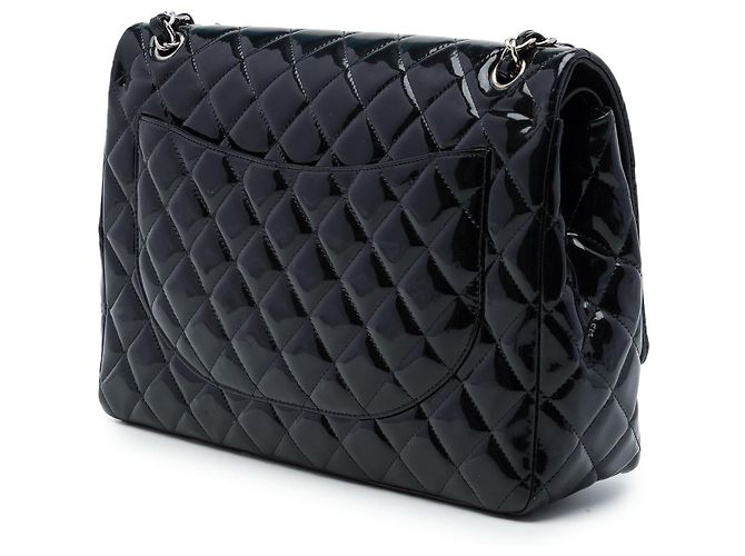 Chanel Black Maxi Classic Patent Double Flap Schwarz - Ansicht 2