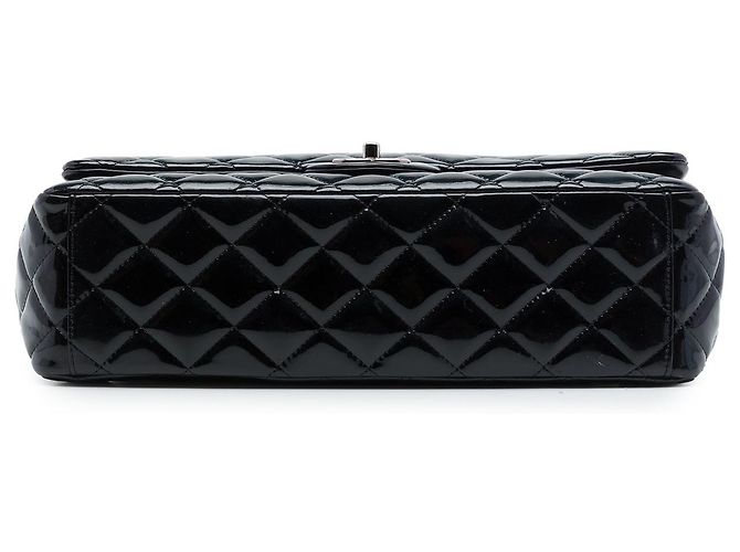 Chanel Black Maxi Classic Patent Double Flap Schwarz - Ansicht 3
