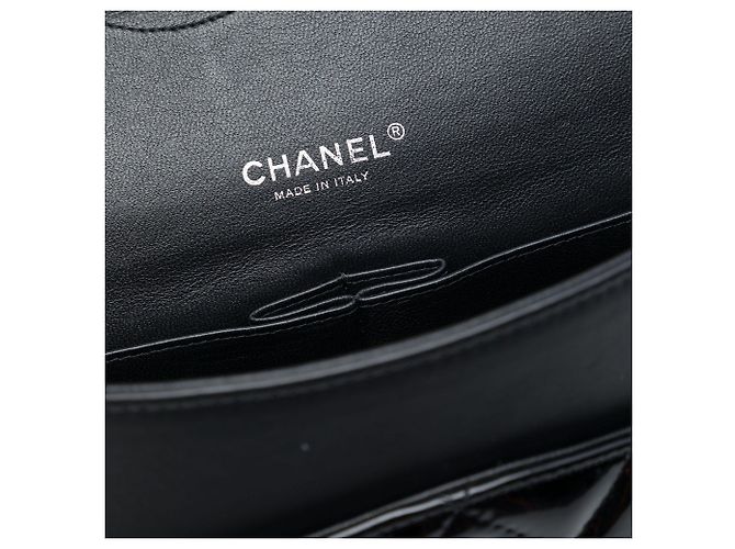 Chanel Black Maxi Classic Patent Double Flap Schwarz - Ansicht 5