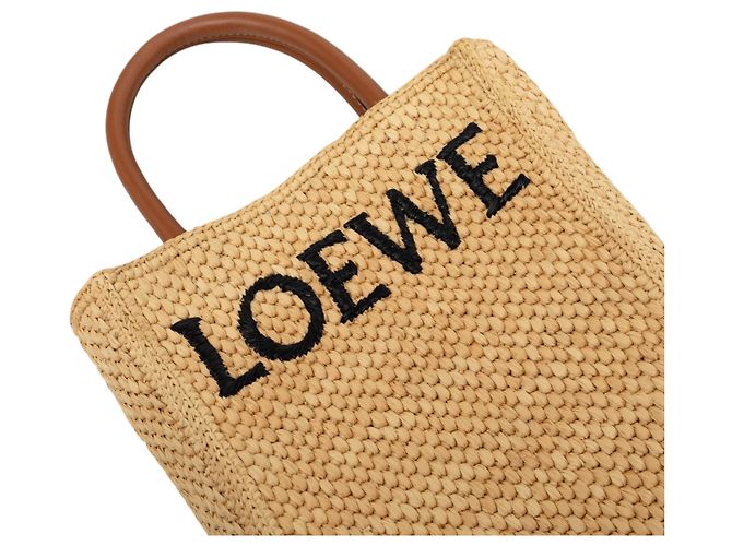 LOEWE Standard A5 Satchel aus beigem Raffia - Ansicht 5
