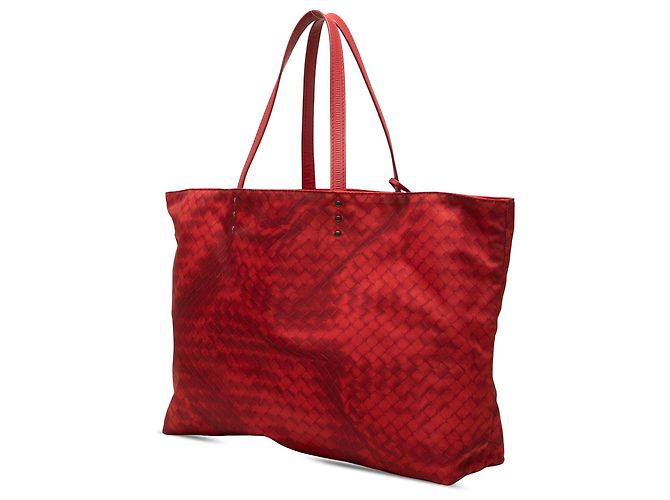 Bottega Veneta Red Nylon Intrecciolusion Tote - view 2