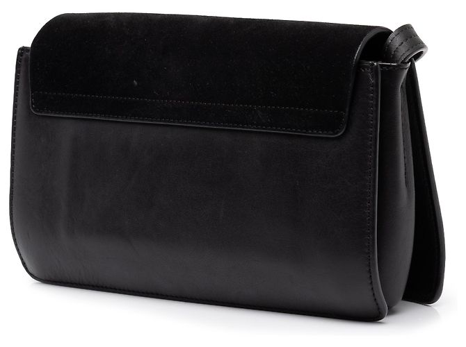 Chloé Faye Crossbody Piccola in Camoscio e Vitello Nero - vista 2