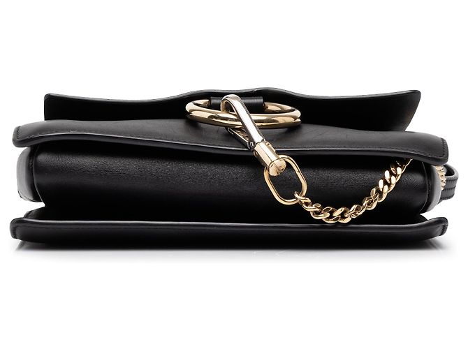 Chloé Faye Crossbody Piccola in Camoscio e Vitello Nero - vista 3