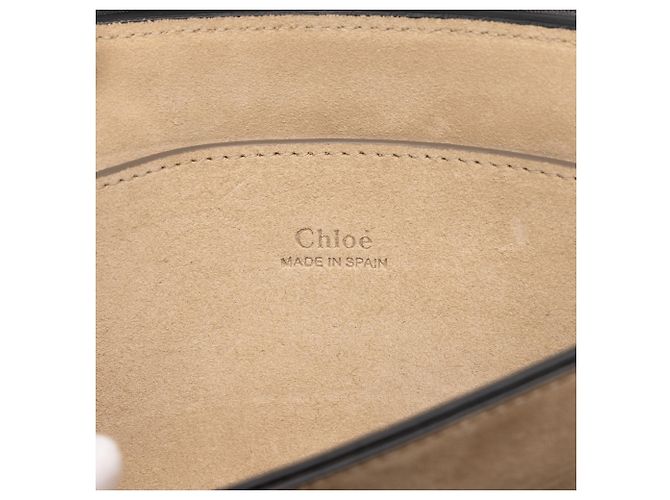 Chloé Faye Crossbody Piccola in Camoscio e Vitello Nero - vista 5