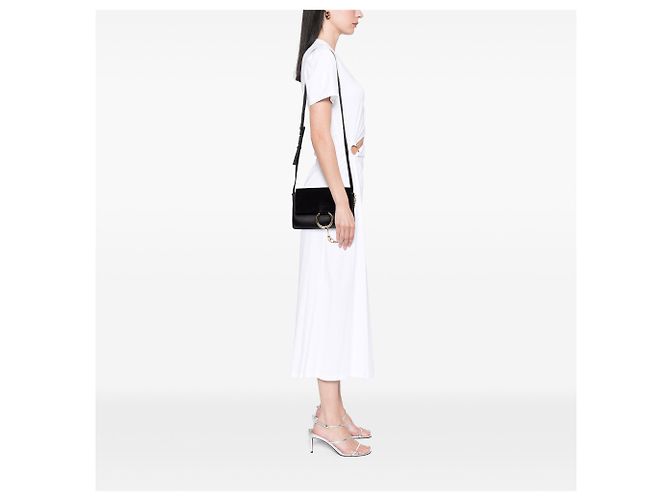 Chloé Faye Crossbody Piccola in Camoscio e Vitello Nero - vista 6