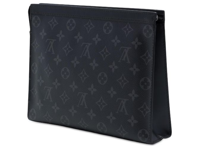 Louis Vuitton Black Monogram Eclipse Pochette Voyage MM Schwarz - Ansicht 2