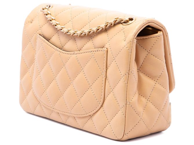 Chanel Brown Mini Quilted Calfskin Rock The Corner Flap Marrone Caramello - vista 2
