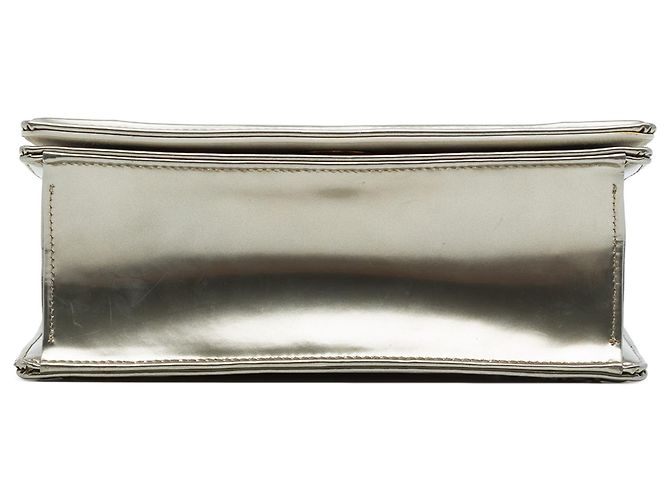 Autre Marque Dior Silver Small Studded Patent Diorama Flap Argento - vista 3