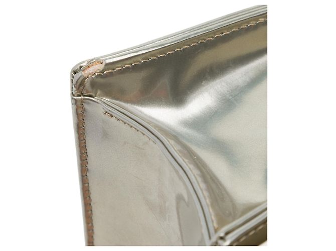 Autre Marque Dior Silver Small Studded Patent Diorama Flap Argento - vista 6
